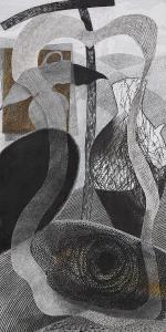 WERK 1275 | Jahr 2012 | Pastell, Bleistift und Kohle auf Papier.<br> Format: 140 x 70 cm
